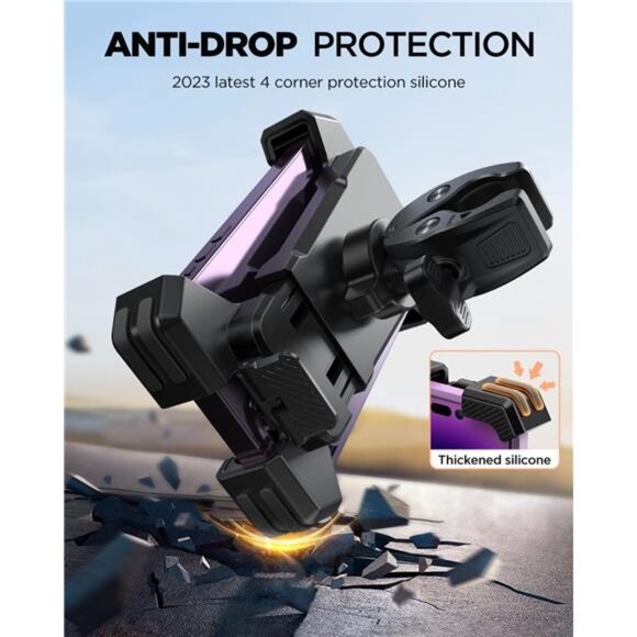 Motorcycle Phone Mount, [Fastest Visualize Lock][150mph Wind Anti-Shake] - Picture 3 of 7